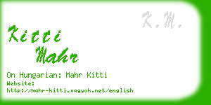 kitti mahr business card
